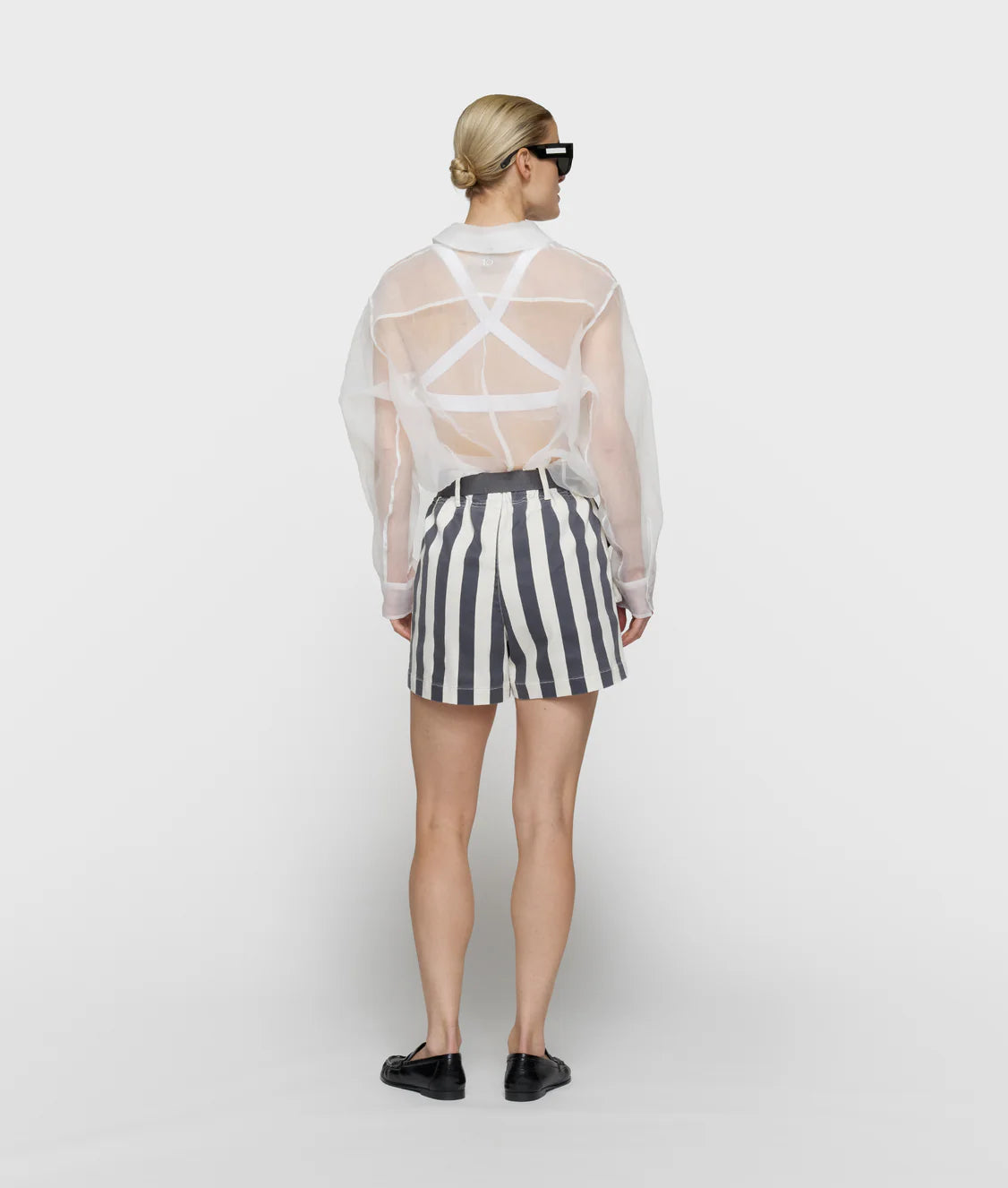 10DAYS | Utility Shorts Stripes - Ecru/Steel (20-200-6203)