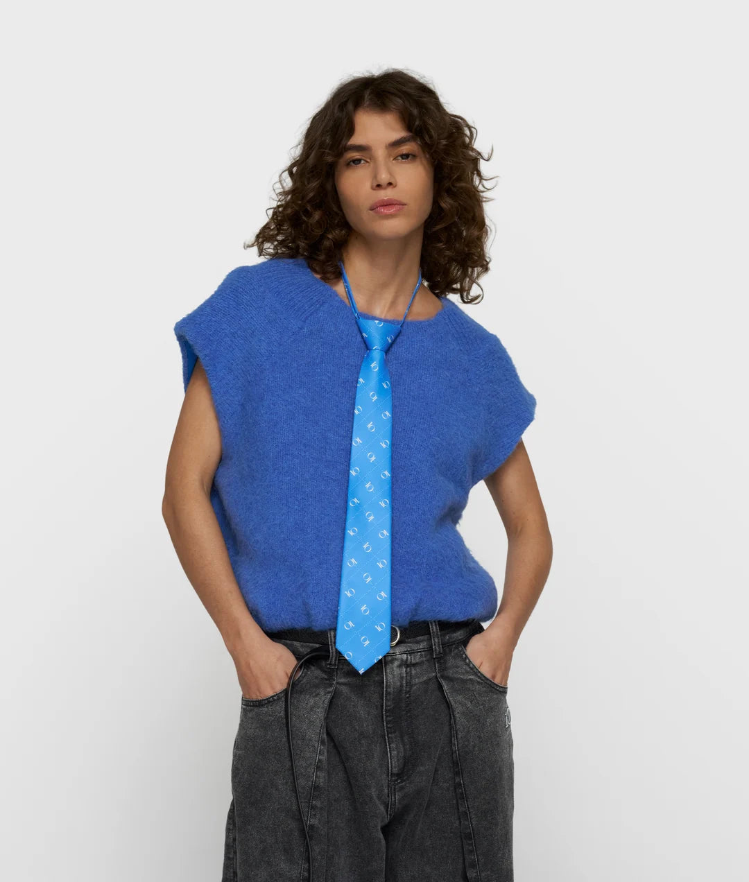 10DAYS | Tie monogram - Ultramarine