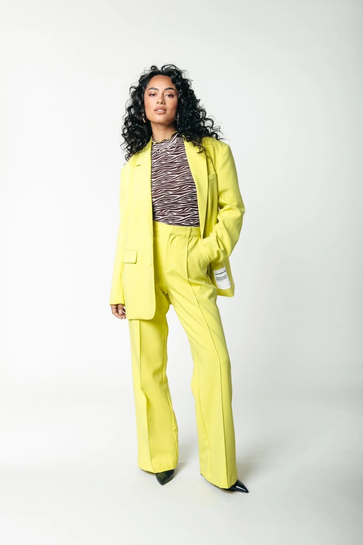 Colourful Rebel | Rus Uni Straight Pants - Neon Lime