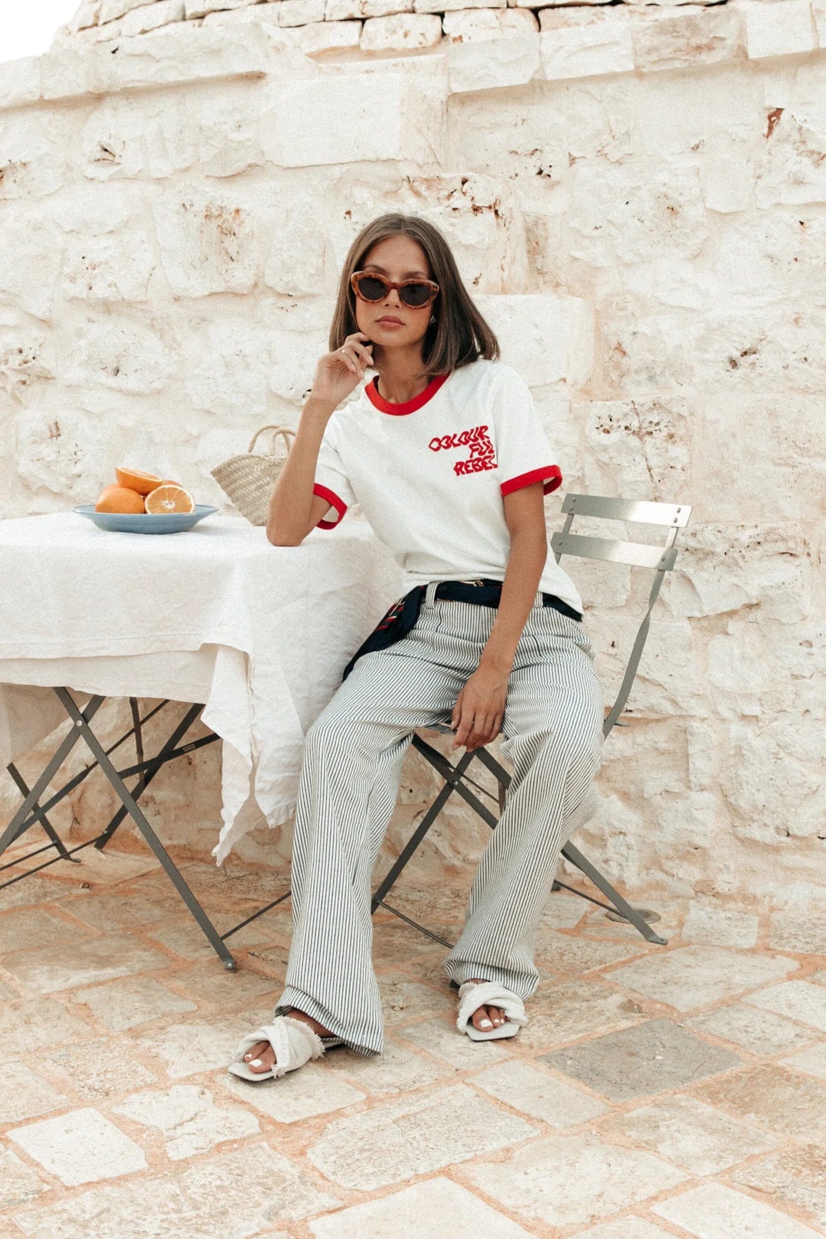 Colourful rebel | Logo Wave Ringer T-Shirt - Standard white (WT116879)