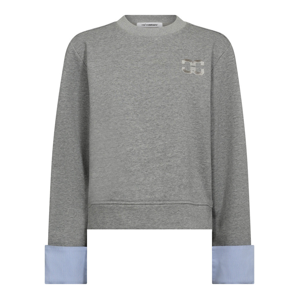 Co'Couture | DaniellaCC Cuff Sweat – Grey Melange (37035)
