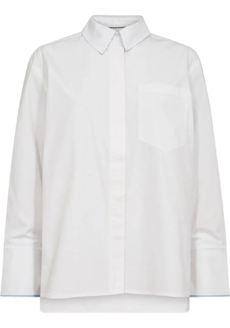 Co'Couture | DonnaCC Fold Cuff Shirt - White (35862)
