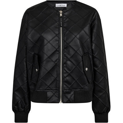 Haute L'Amitié | Quilt PU Bomber - Black HL10262