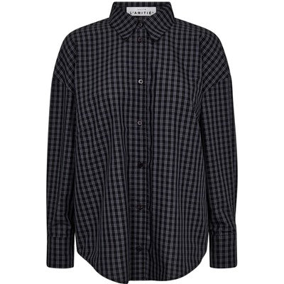 Haute L'Amitié | Melvin Checked Twist Bow Shirt - Black/Grey Check (HL10271)
