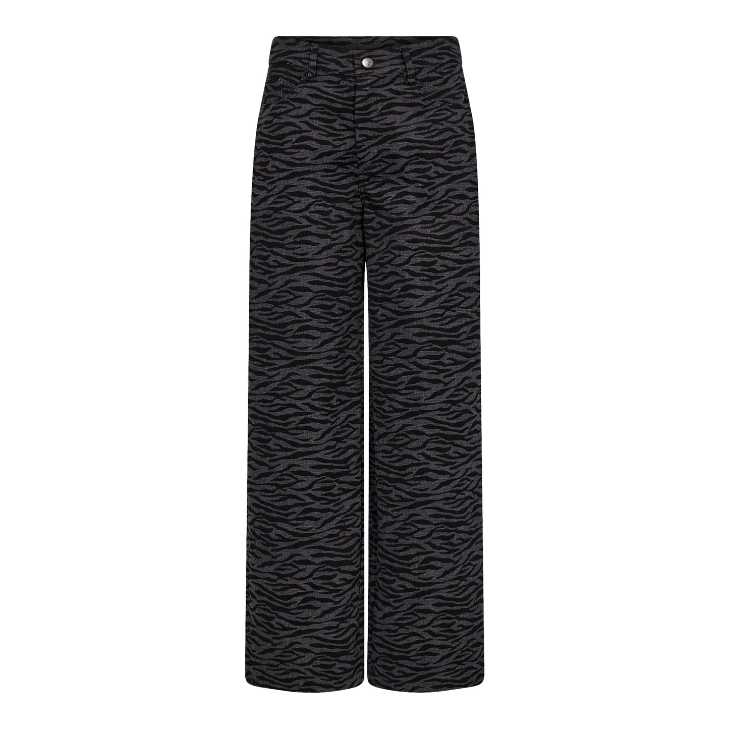 Co'couture | ZebraCC Grey Wide Long Pant - Black (31373)