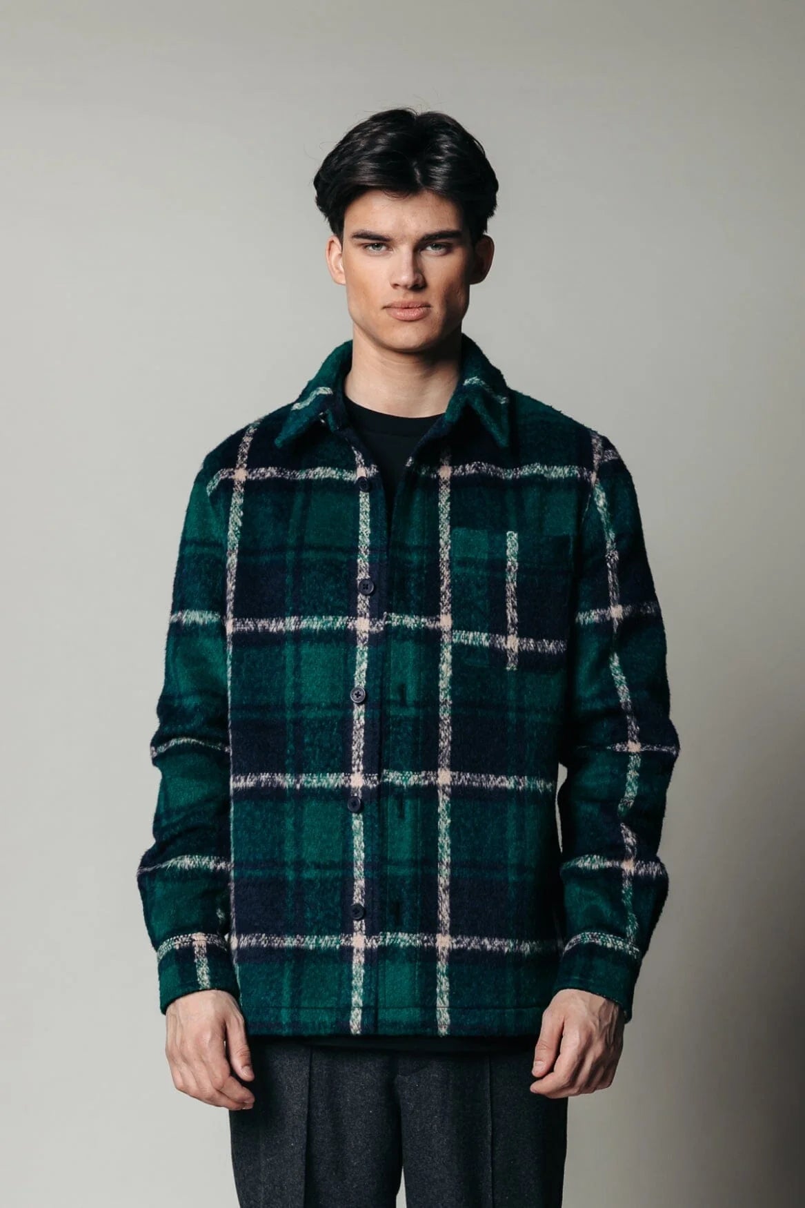 Colourful Rebel Walker check shirt - Dark green
