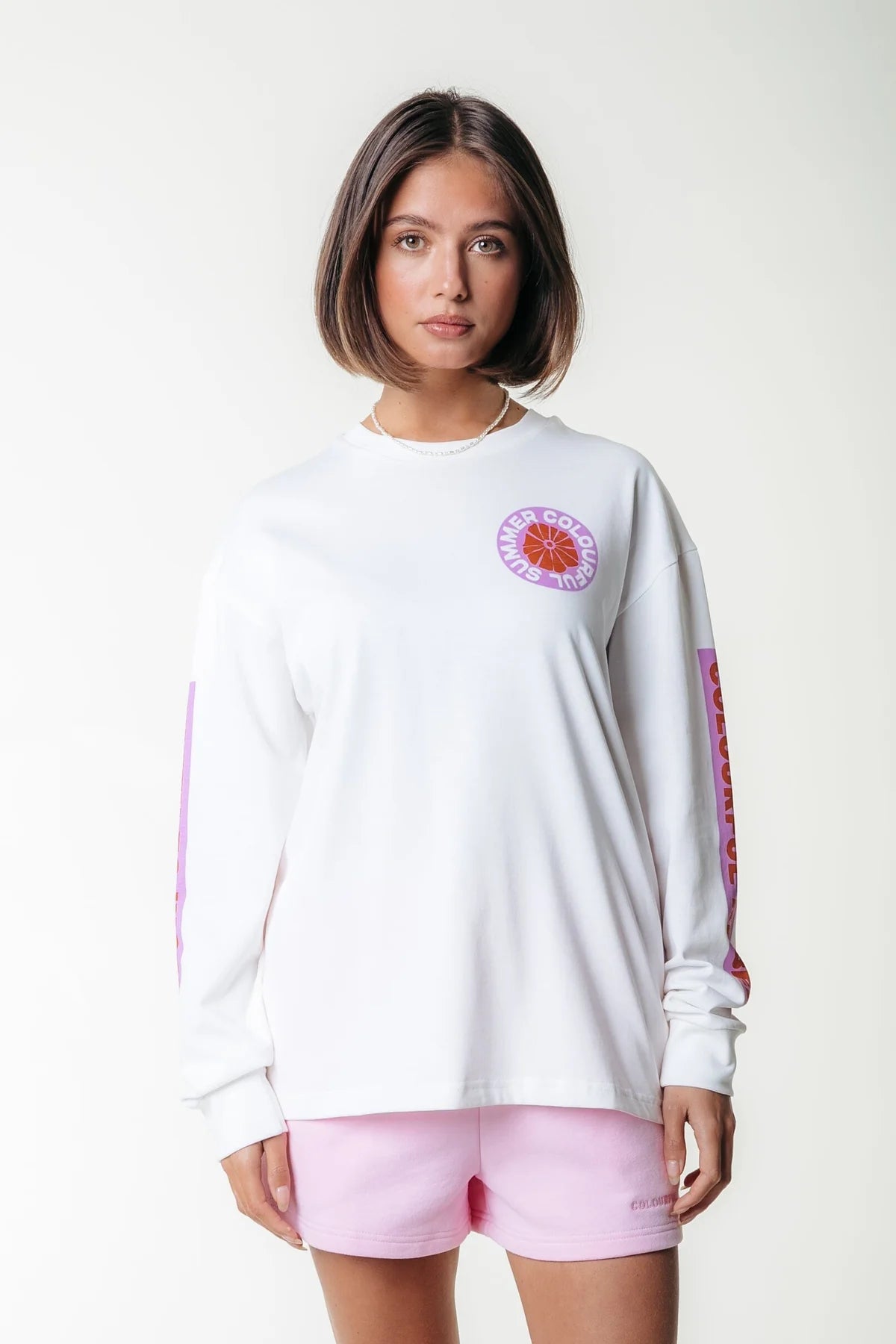 Colourful Rebel | CLRFL Summer Longsleeve T-Shirt - Standard white (WT116740)