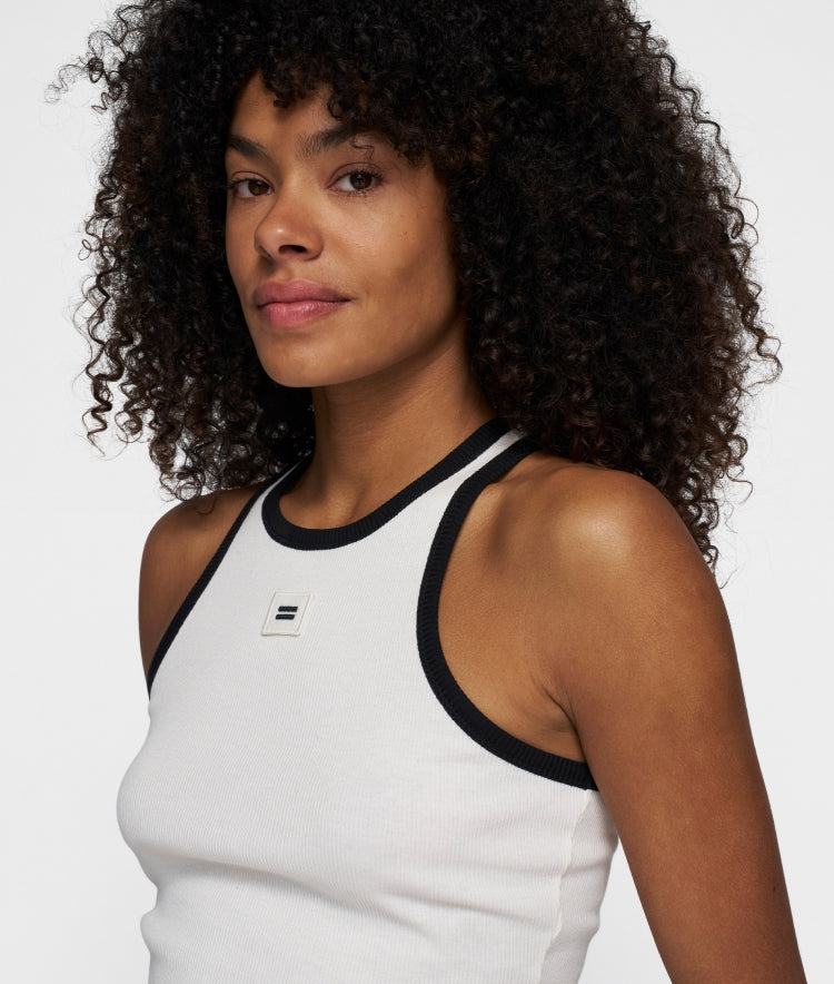 10Days | Tank Top Rib Contrast - Ecru (20-468-5201)