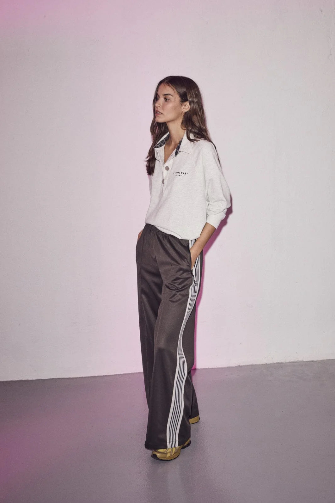 Haute L'Amitié | Polo Logo Sweat - Pearl Melange (HL10034)