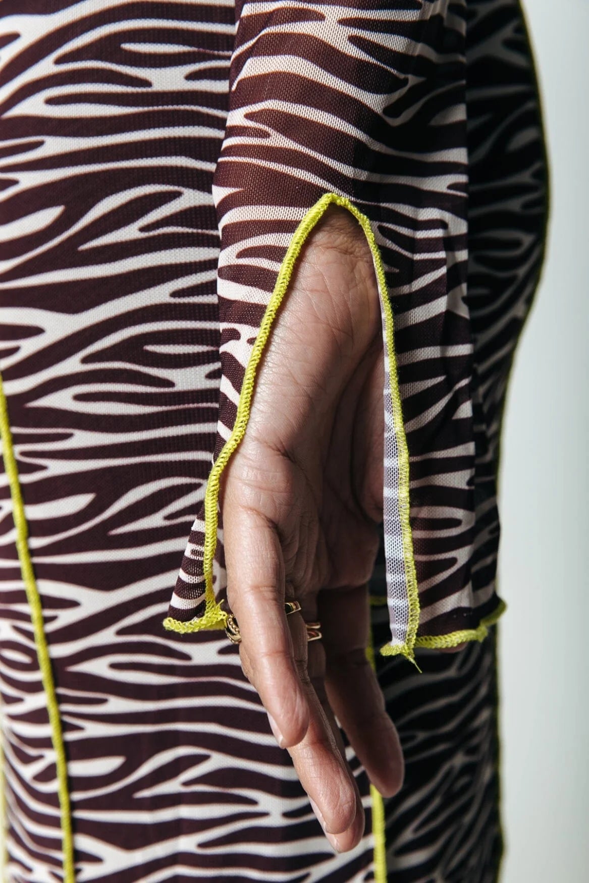 Colourful Rebel | Maude zebra mesh dress | Dark brown