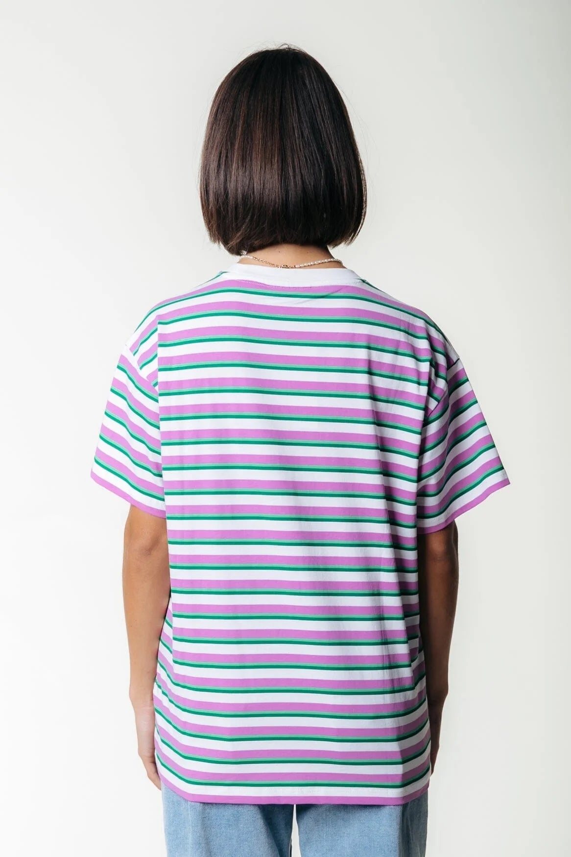 Colourful Rebel | Puff Logo Stripe T-shirt - Pink (WT116547)