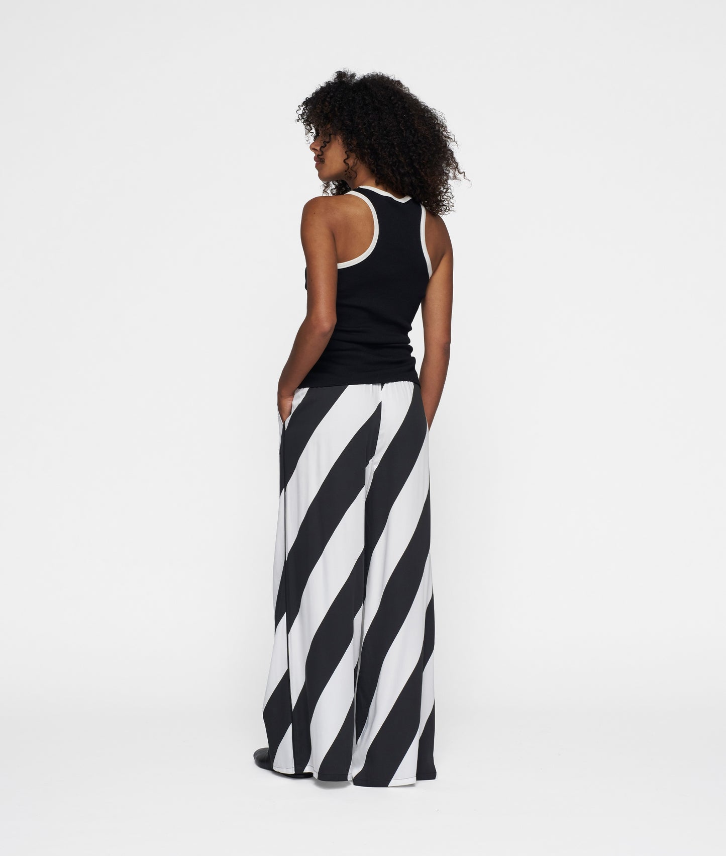 10Days | Tank Top Rib Contrast - Zwart (20-468-5201)