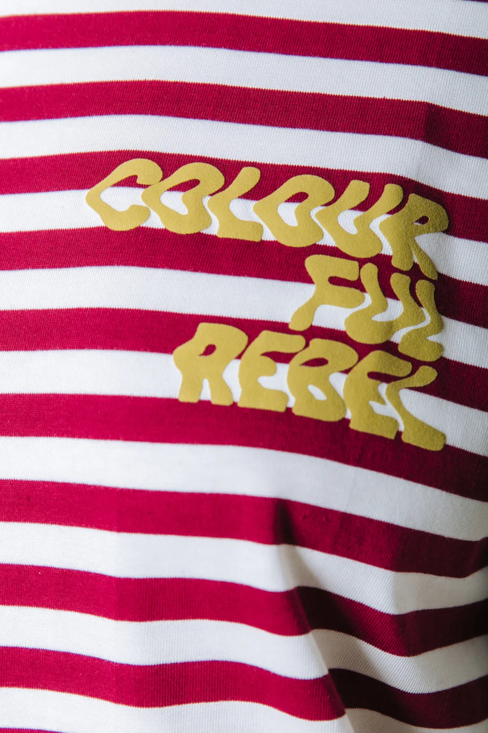 Colourful Rebel | Puff Logo Stripe Loosest Tee - Deep Burgundy (WT117807)