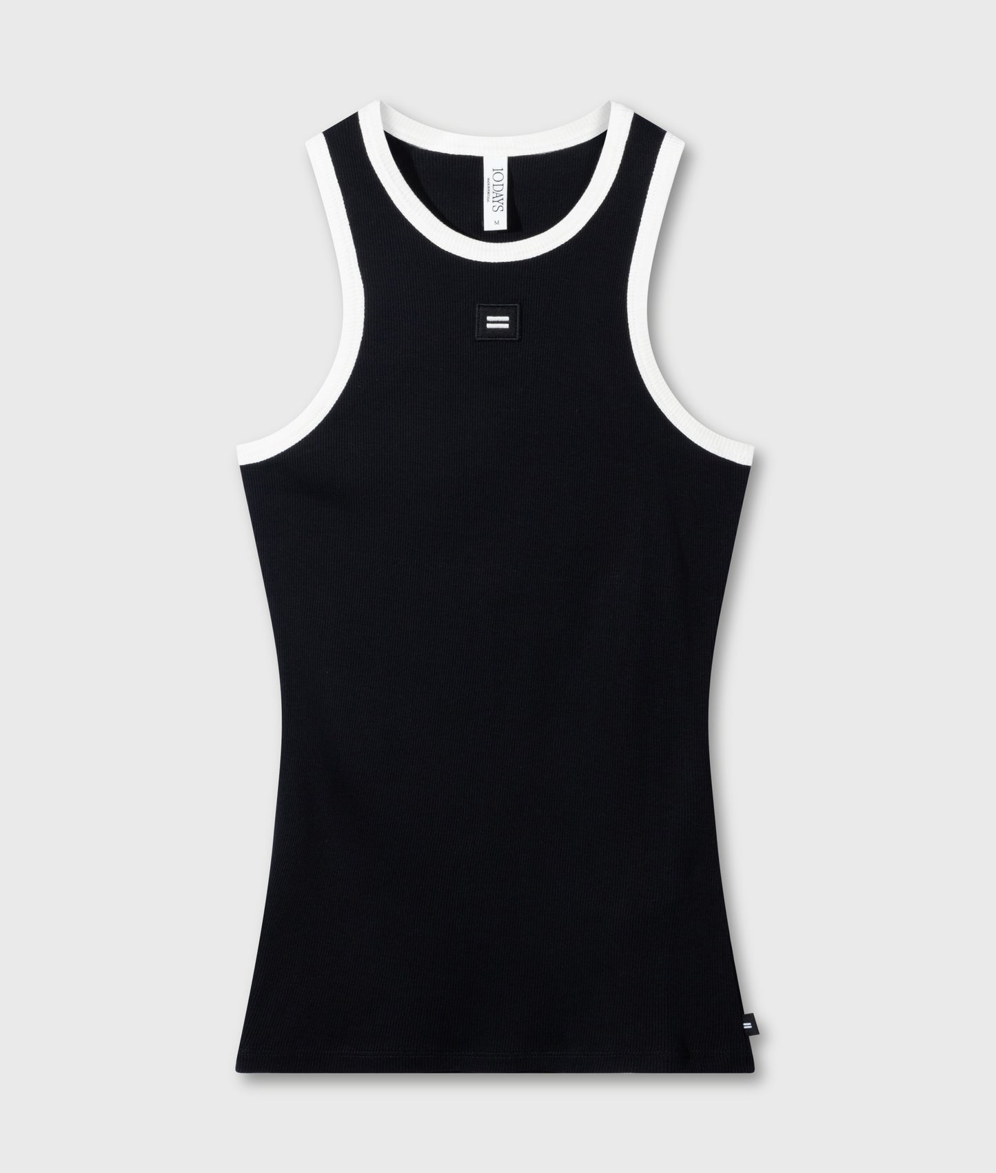 10Days | Tank Top Rib Contrast - Zwart (20-468-5201)