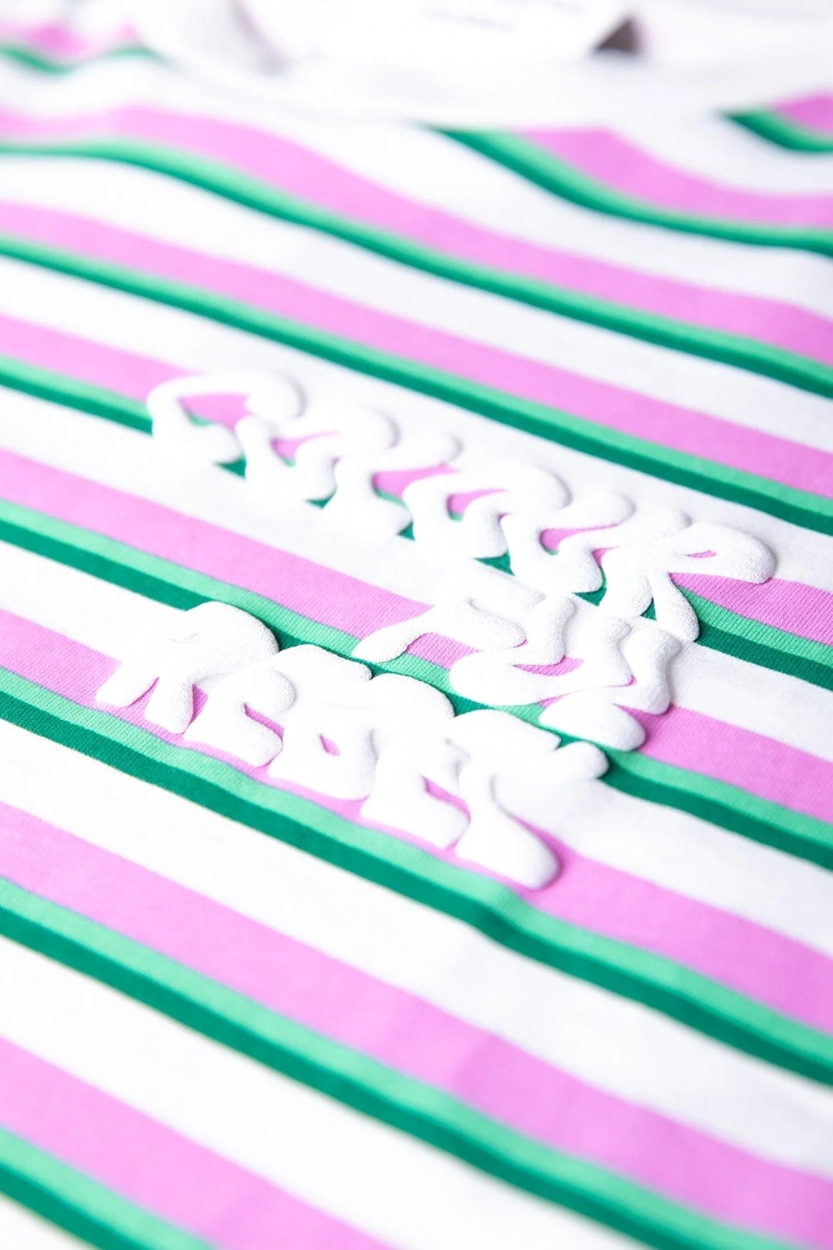 Colourful Rebel | Puff Logo Stripe T-shirt - Pink (WT116547)