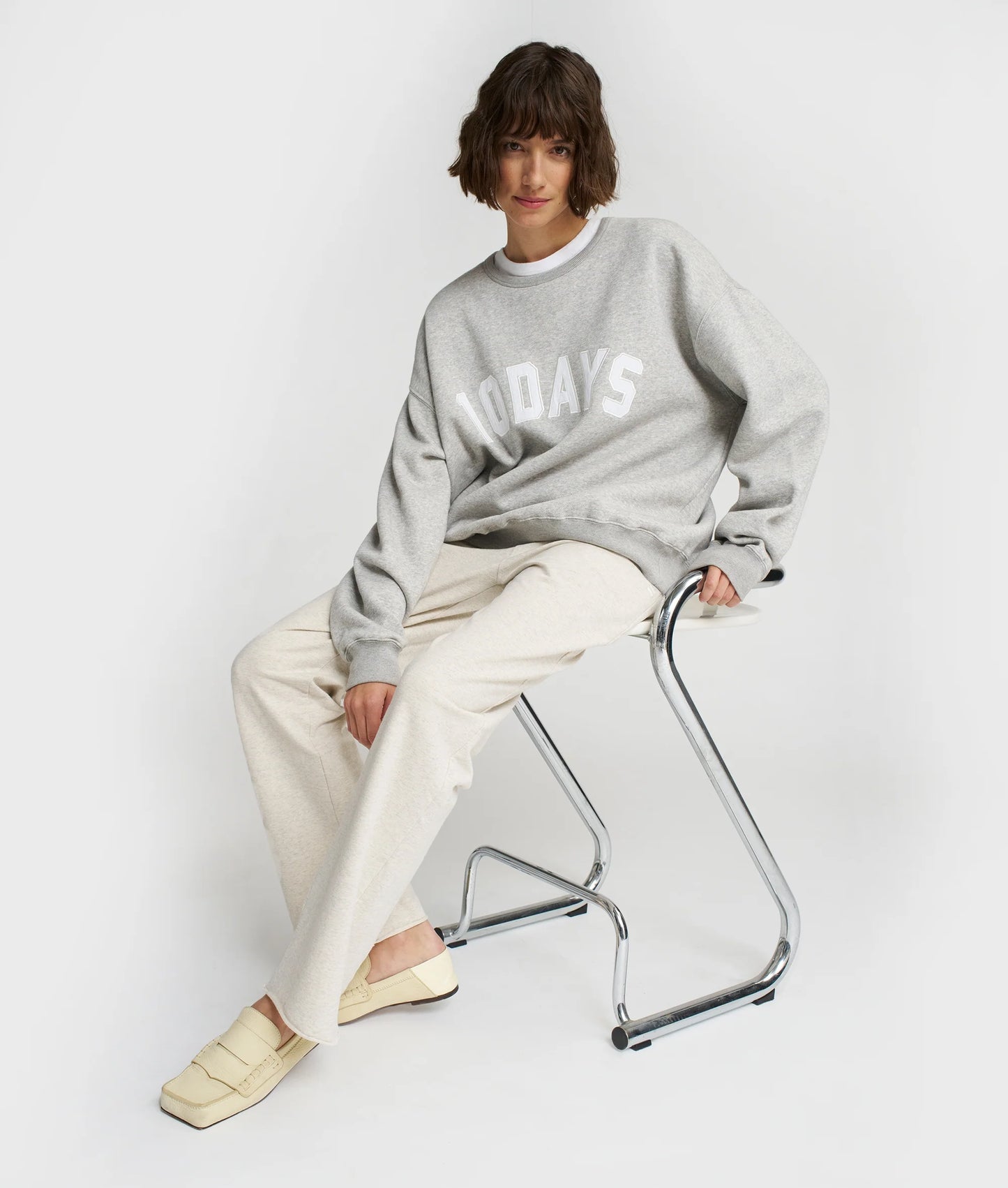 10DAYS | The Statement Sweater - Light Grey Melee (25-806-9900)