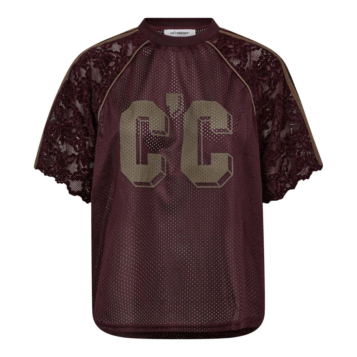 Co'Couture | Treycc Lace Tee - Walnut (45046)
