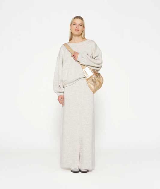 10Days | Knitted Maxi Skirt - White Grey