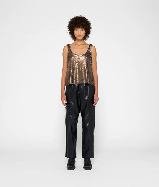 10Days | Leather Look Cargo Jogger