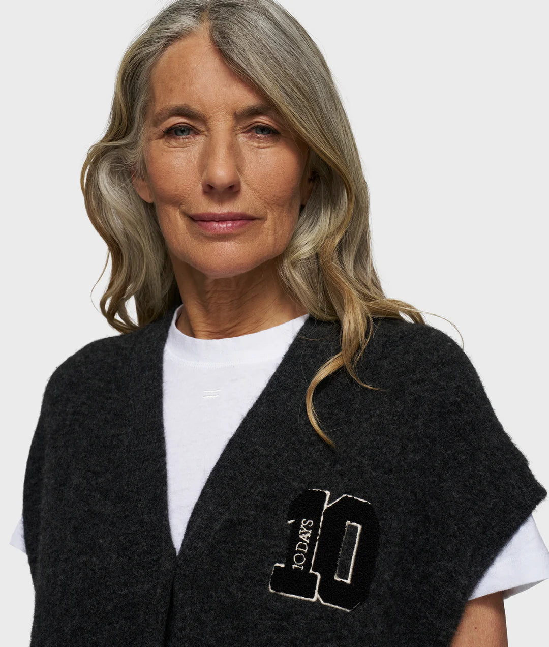 10DAYS | Soft V-Neck Knit Gilet - Antra Mele