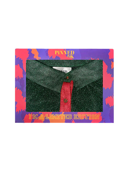 Pinned By K | Kraagje Glitter - Groen/Rood