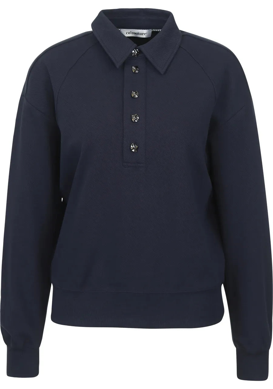 Co'Couture | DengiCC Polo Sweat - Navy