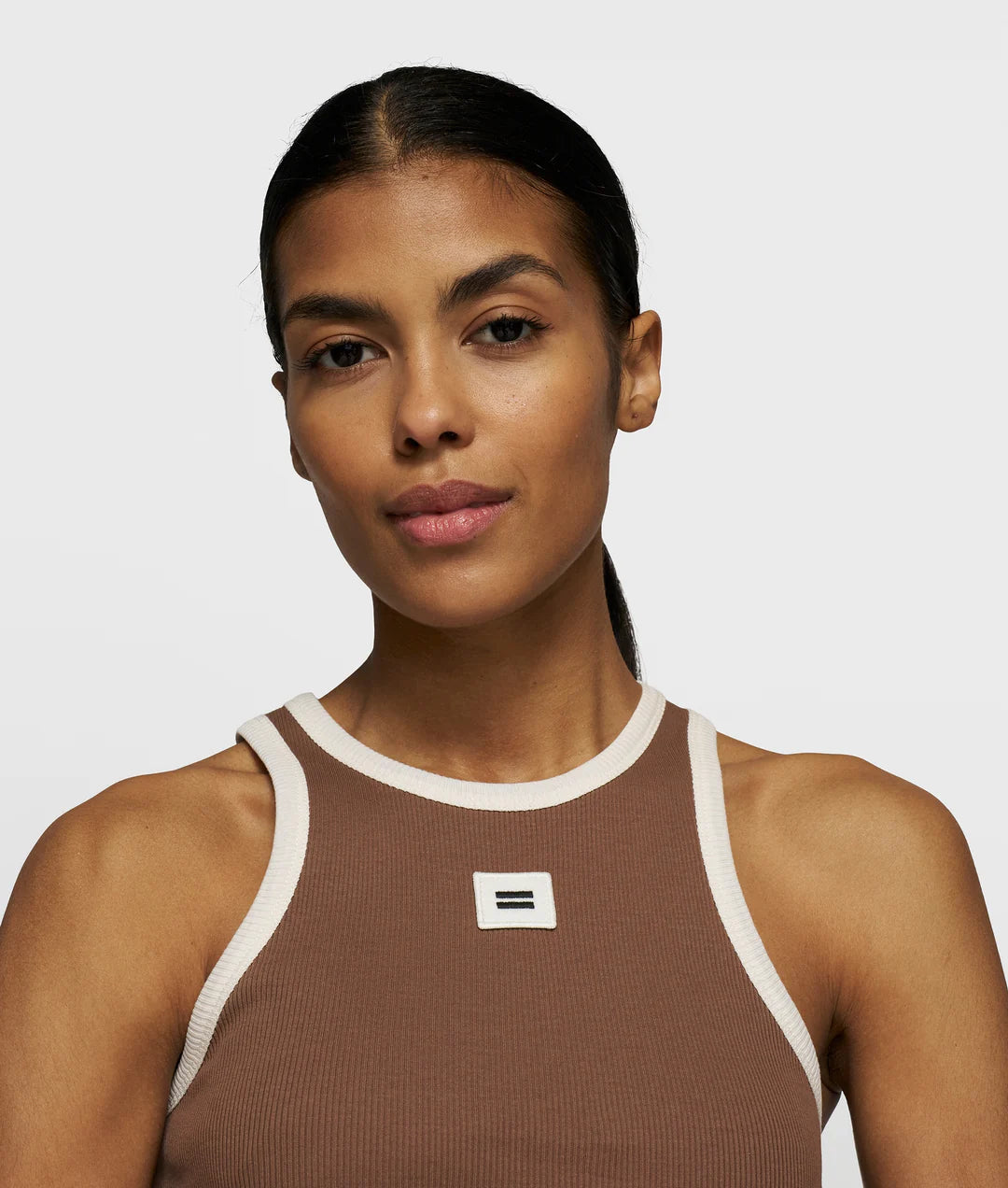 10DAYS | Tank Top Rib Contrast - Truffle (20-452-5203)