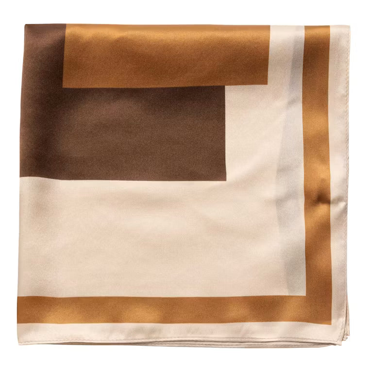 Co'Couture | ShilaCC Silk Block Scarf - Brown (500249)