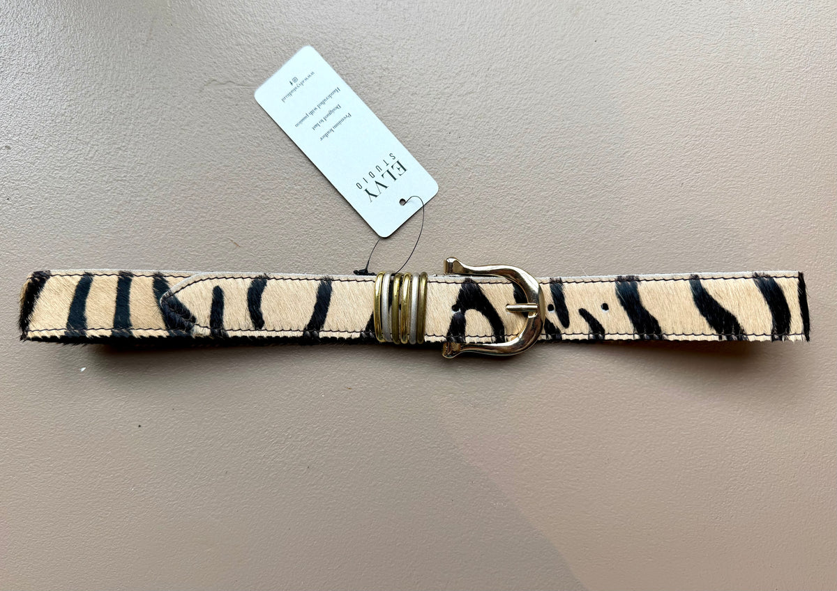 Elvy | Skin Belt - Zebra/Gold