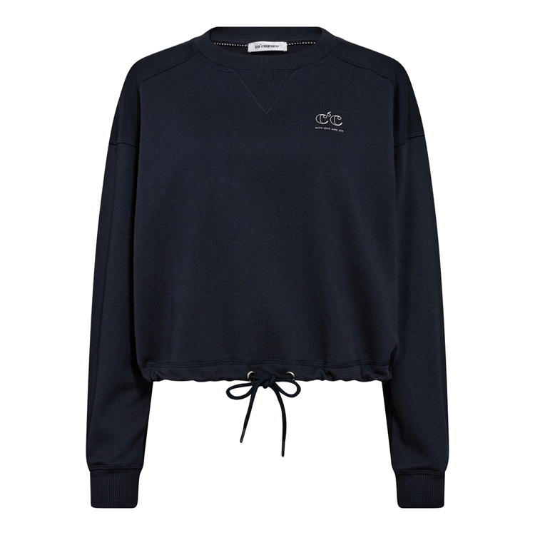 Co'couture | CleanCC Crop Tie Sweat - Blue