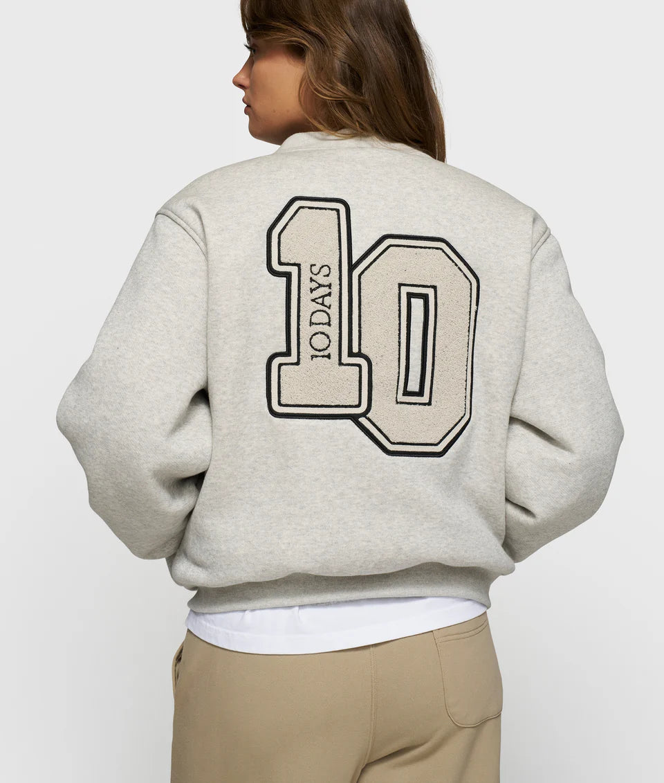 10Days | Baseball Bomber Jacket 10 - White Grey Melee (20-852-5203)