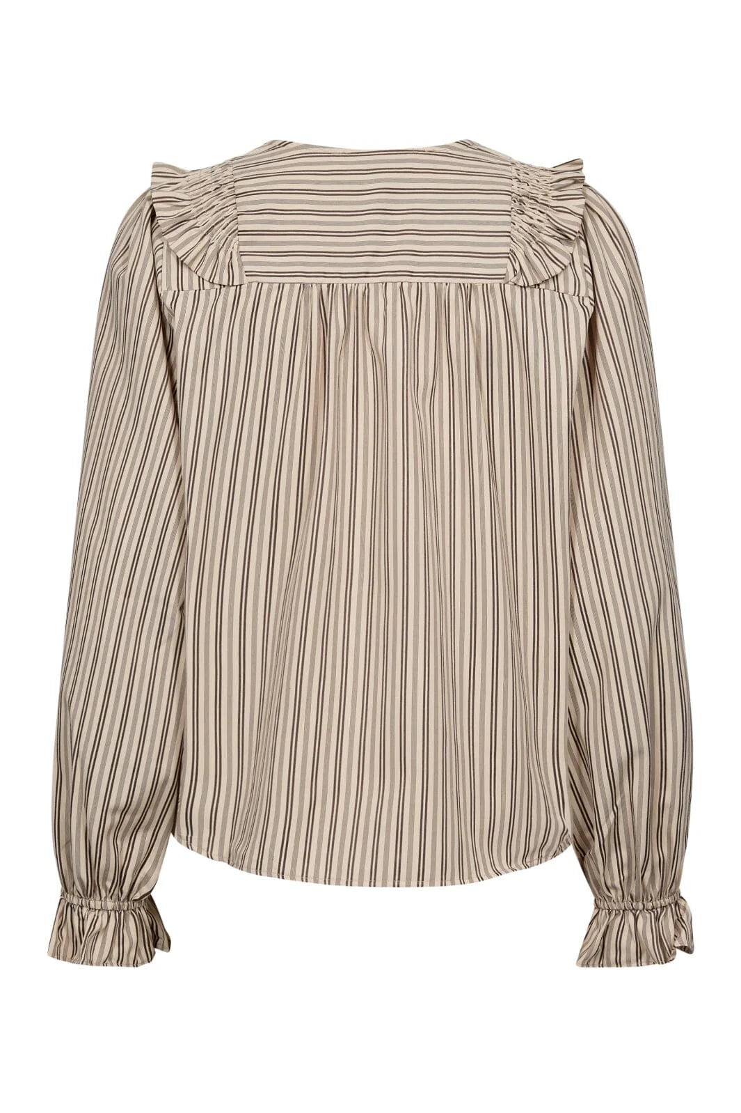 Co'couture | SiggaCC Stripe Smock Frill Blouse - Powder (244-35634)