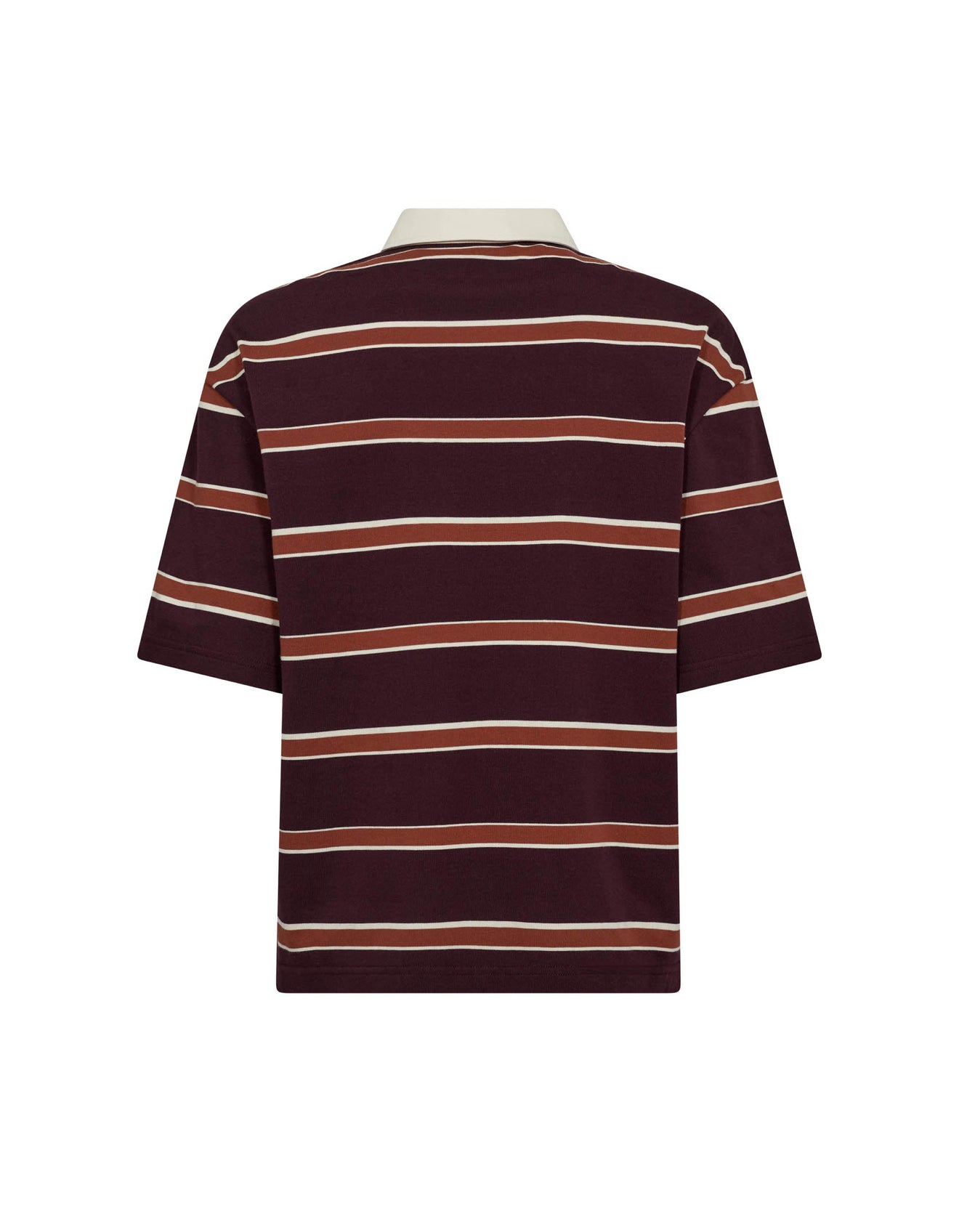 Co’Couture | AugustaCC Stripe Polo Tee - Winered (253-33175)