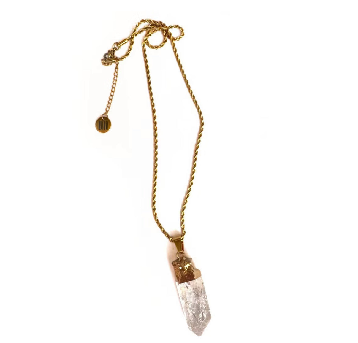 Lisa-Marie | Rock Chrystal Necklace - 24K Goldfilled (Bergkristal Hanger)