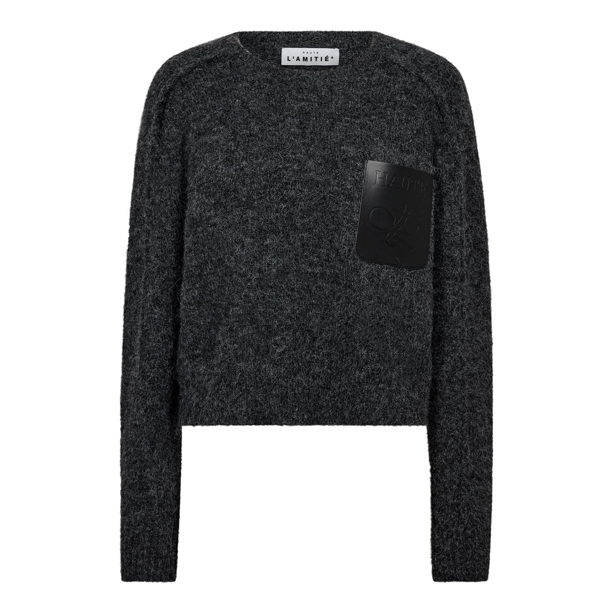 Haute L'Amitié | Darcia Reverse Crop Pocket Knit - Antricit Melange