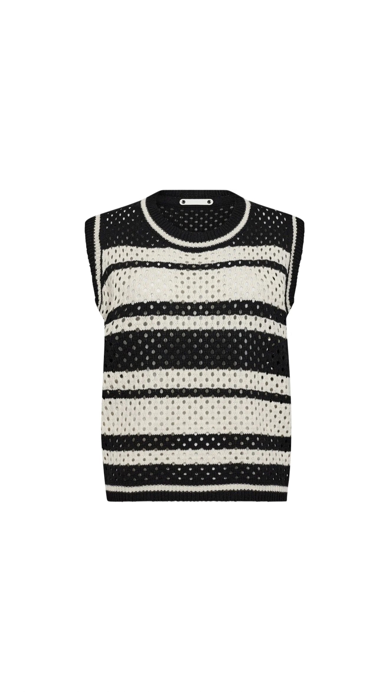 Co’Couture | Hoopacc Knit Top - Offwhite/black (32187)