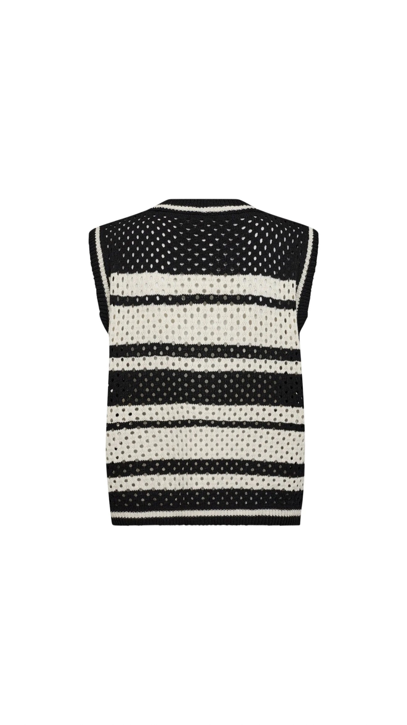 Co’Couture | Hoopacc Knit Top - Offwhite/black (32187)