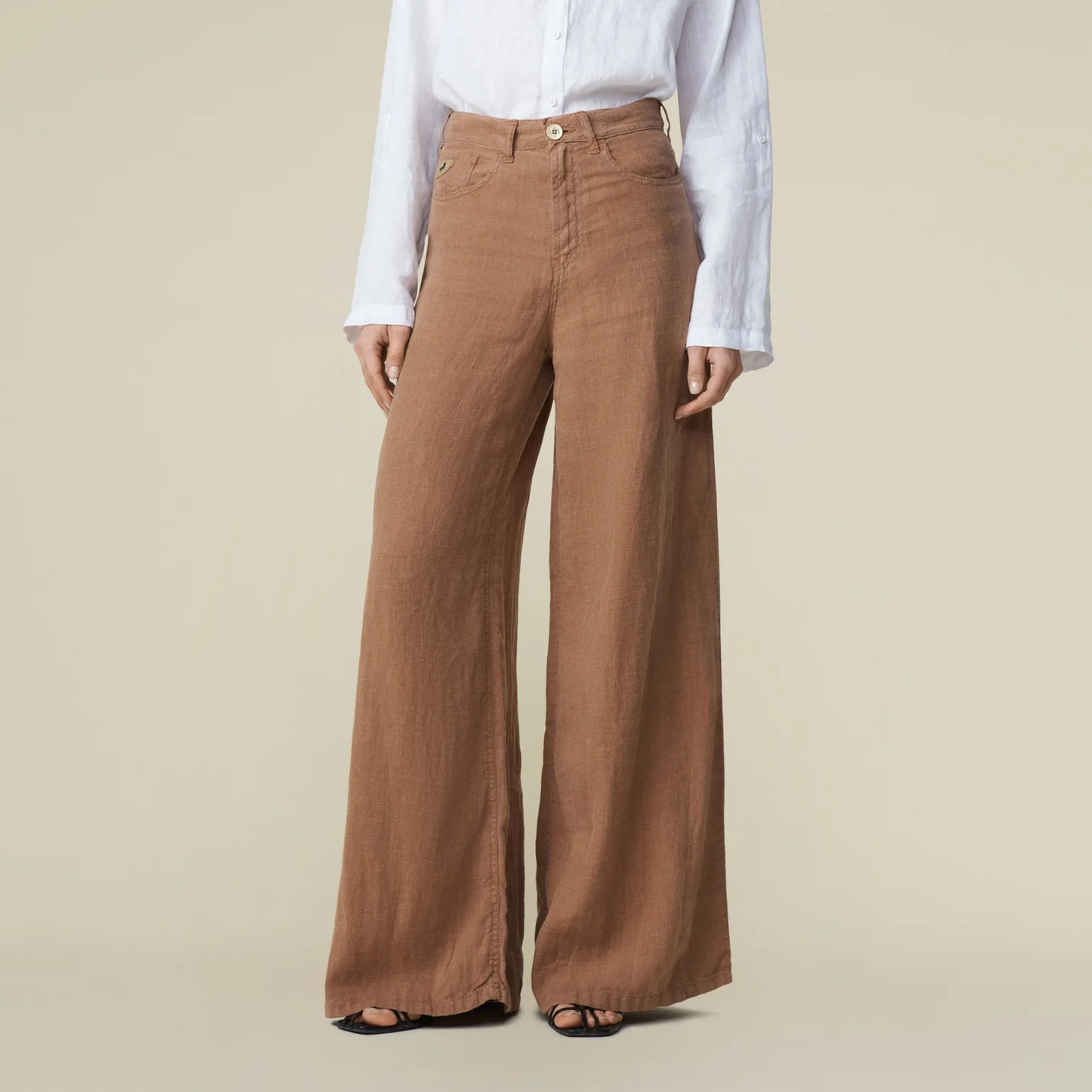 Lois Jeans | Marlene Linen Colour - High Rise Wide Fit