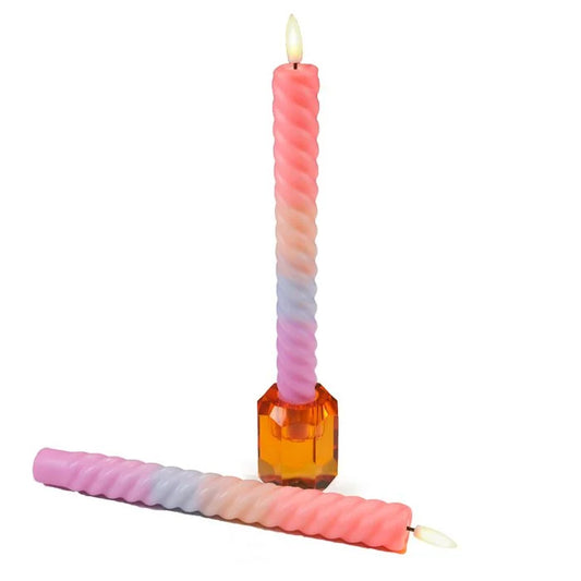 FÍ | LED Swirl Kaars Multicolor | Set van 2 kaarsen