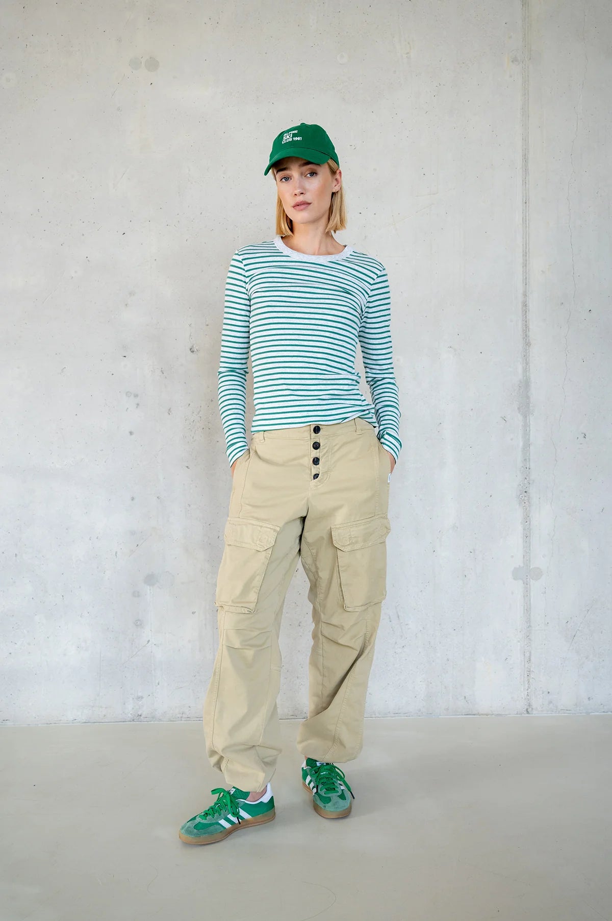 Penn & Ink | Longsleeve Melange Stripe (W25F1762LTD-M) Grey Melange - Green