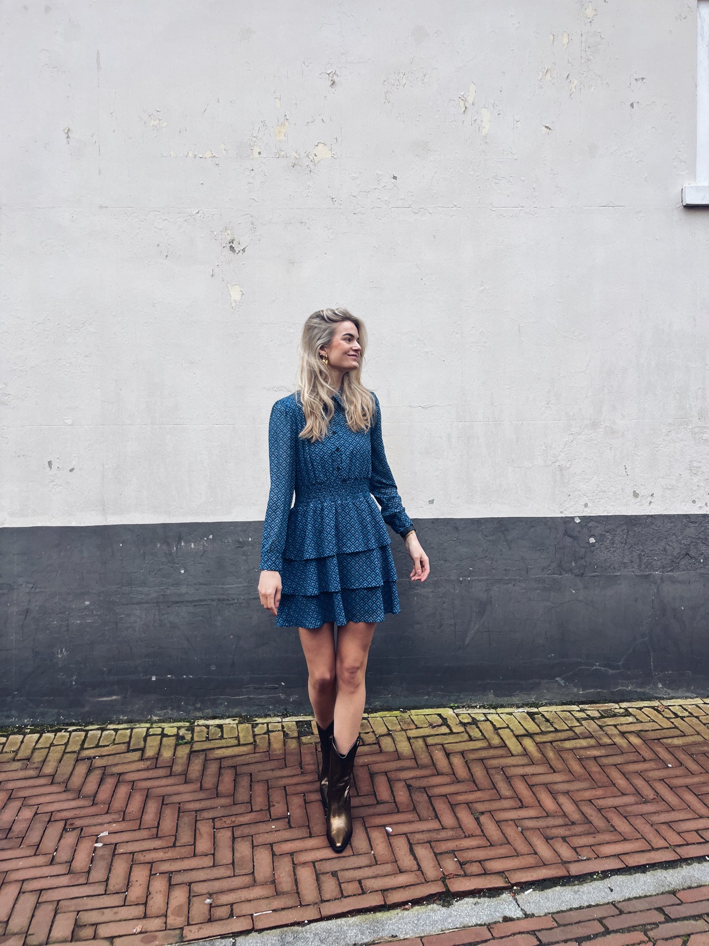 Colourful Rebel | Sacha Geo Shirt Dress - Dark petrol WD115876