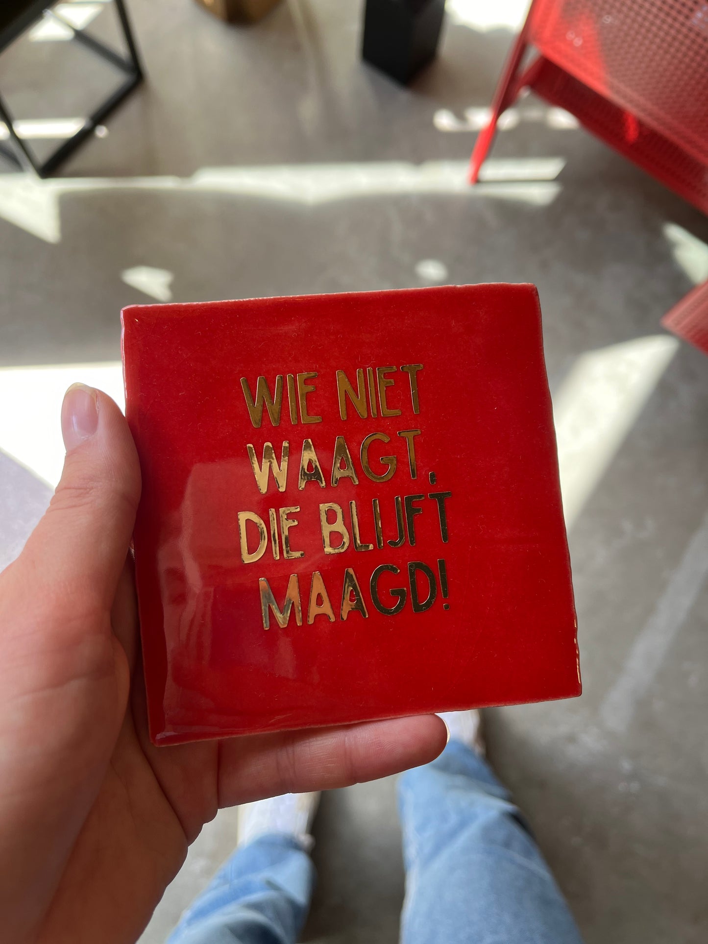 FÍ | Tegeltje (WIE NIET WAAGT, DIE BLIJFT MAAGD!)