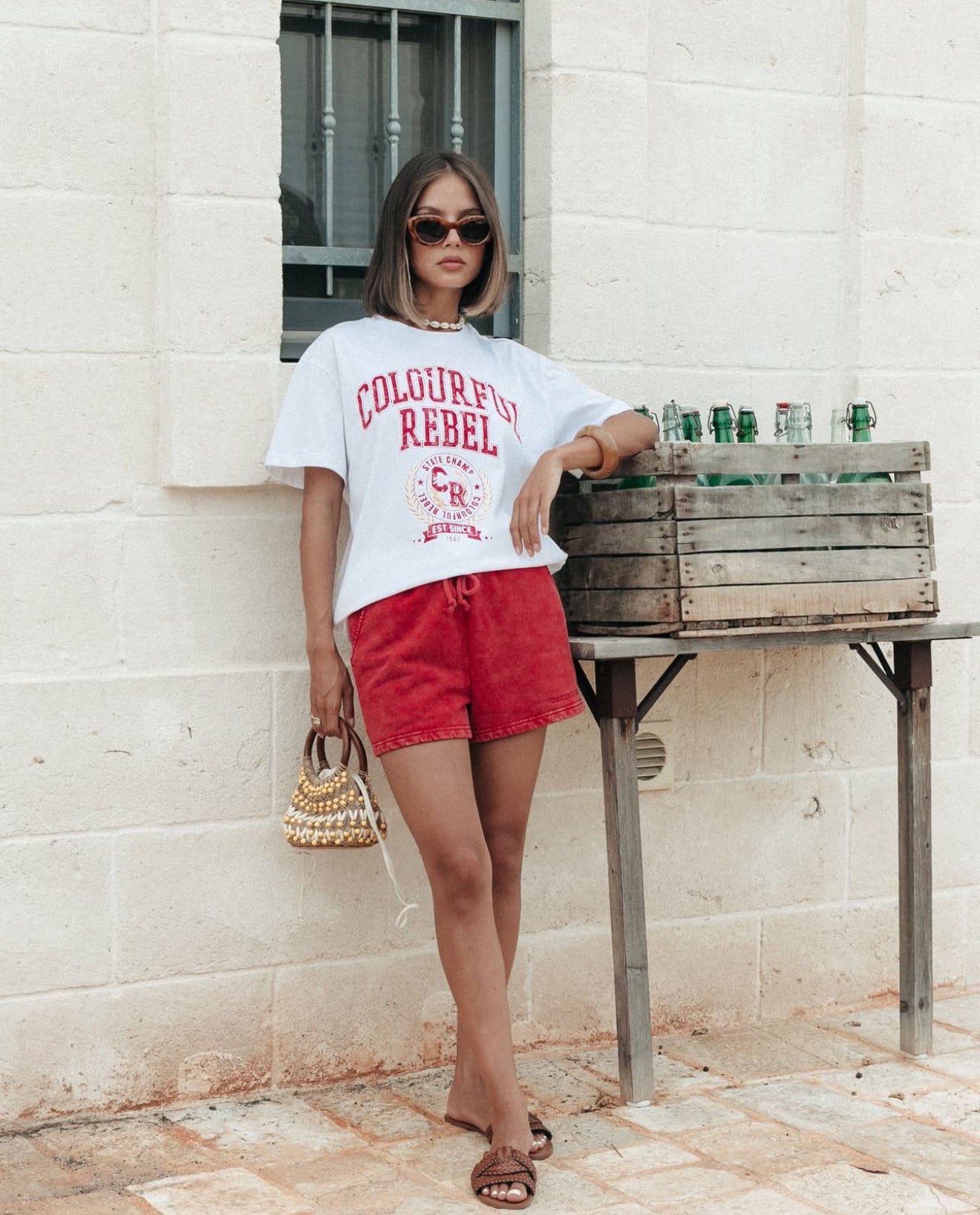 Colourful Rebel | Varsity Loosfit Tee Standard - White (WT116876)