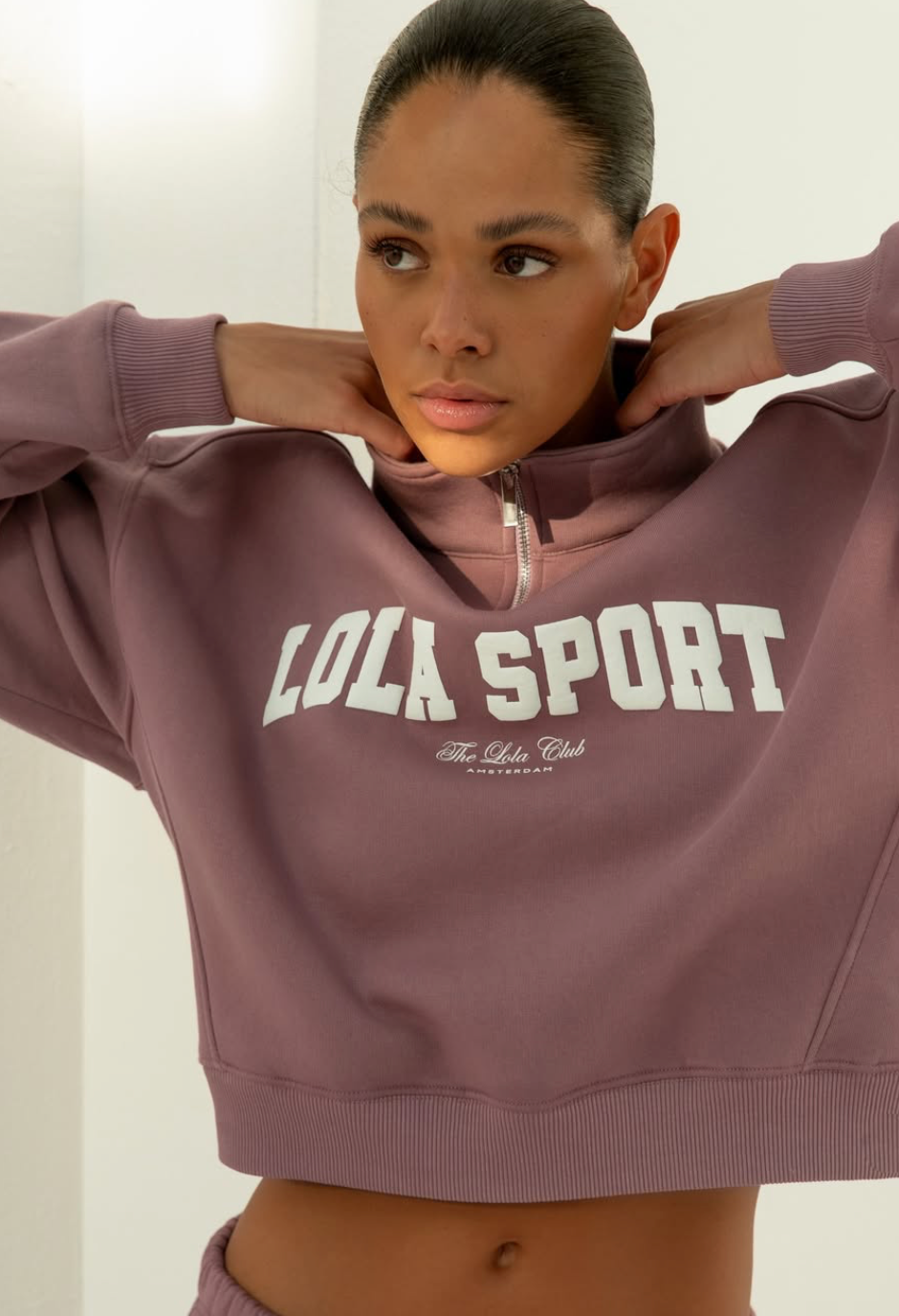 The Lola Club | Jayla Sweater Half Zip - Mauve