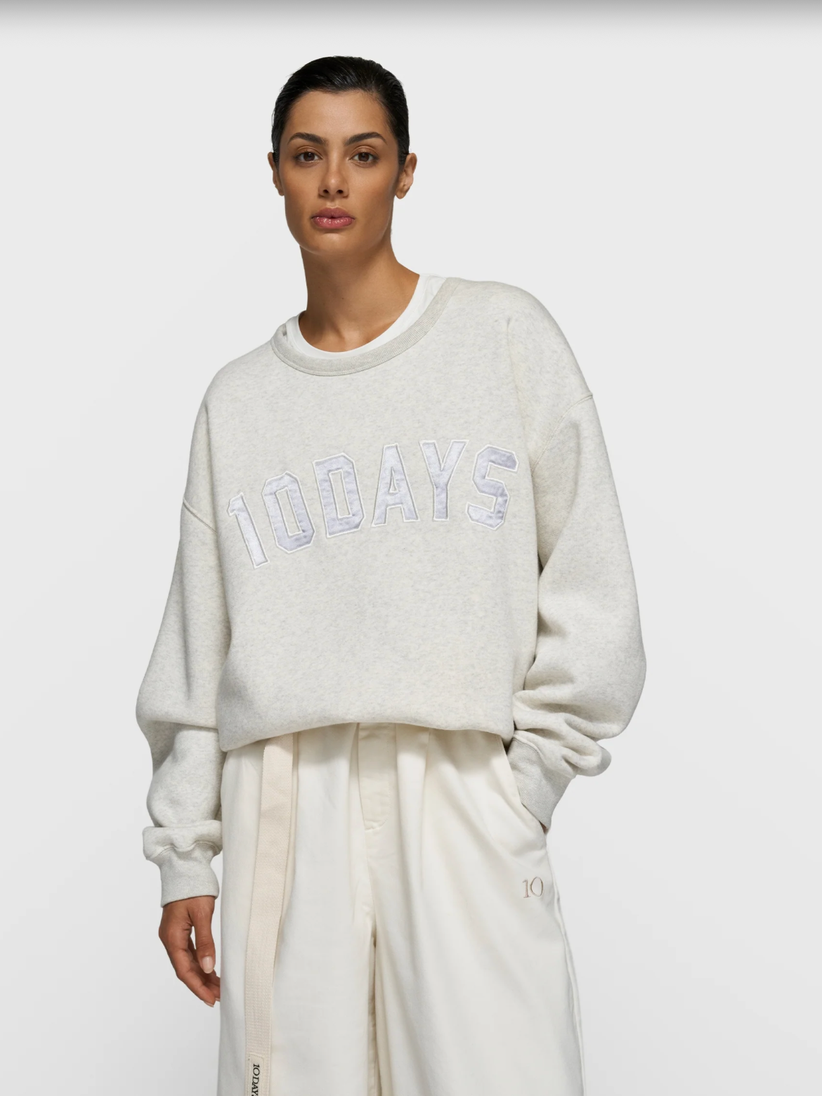 10Days | Statement sweater - 4000 soft white melee (20-800-6201)