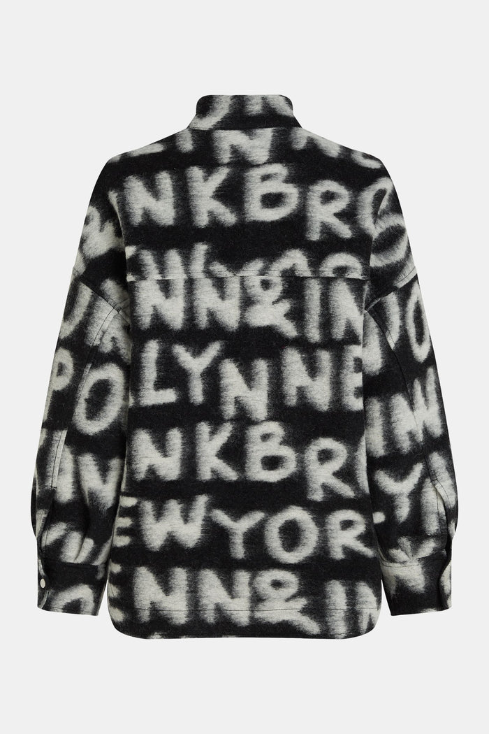 Penn & Ink | Jas AOP Zwart/Ecru - W24N1542