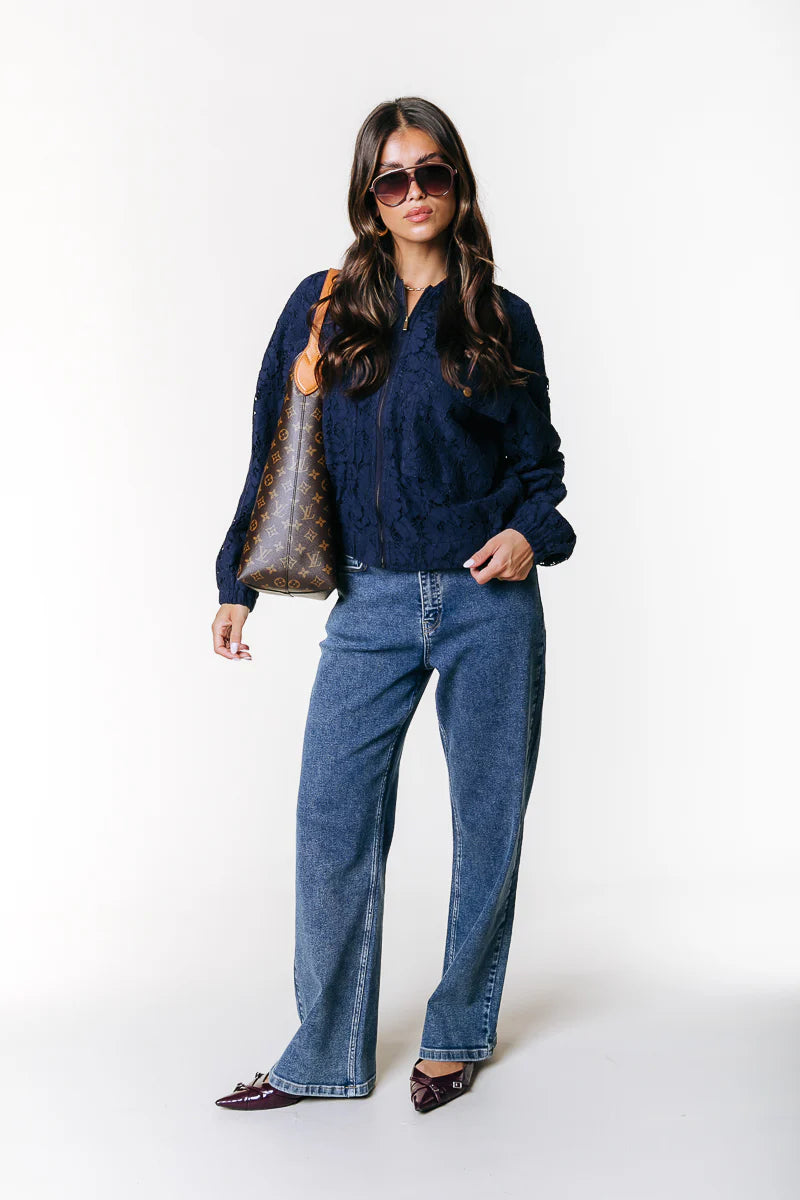 Colourful Rebel | Lois Lace Bomber Jacket - Navy (WJ117517)