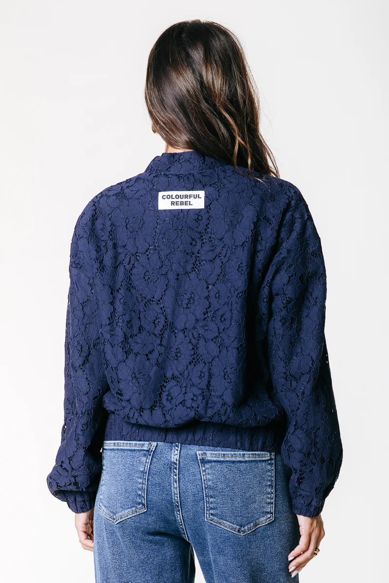 Colourful Rebel | Lois Lace Bomber Jacket - Navy (WJ117517)