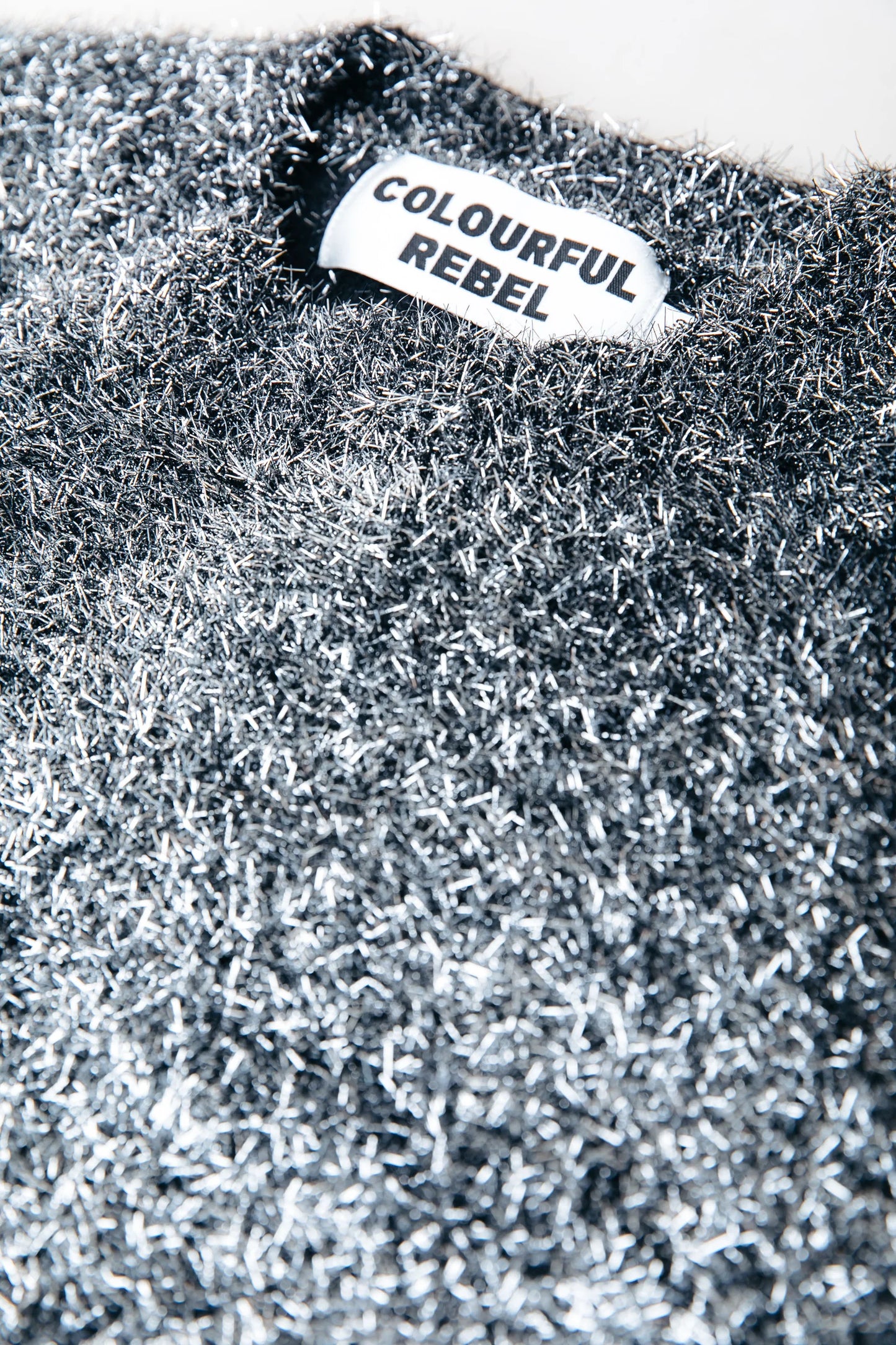 Colourful Rebel | Olivia Crewneck Knitted Sweater - Metallic silver