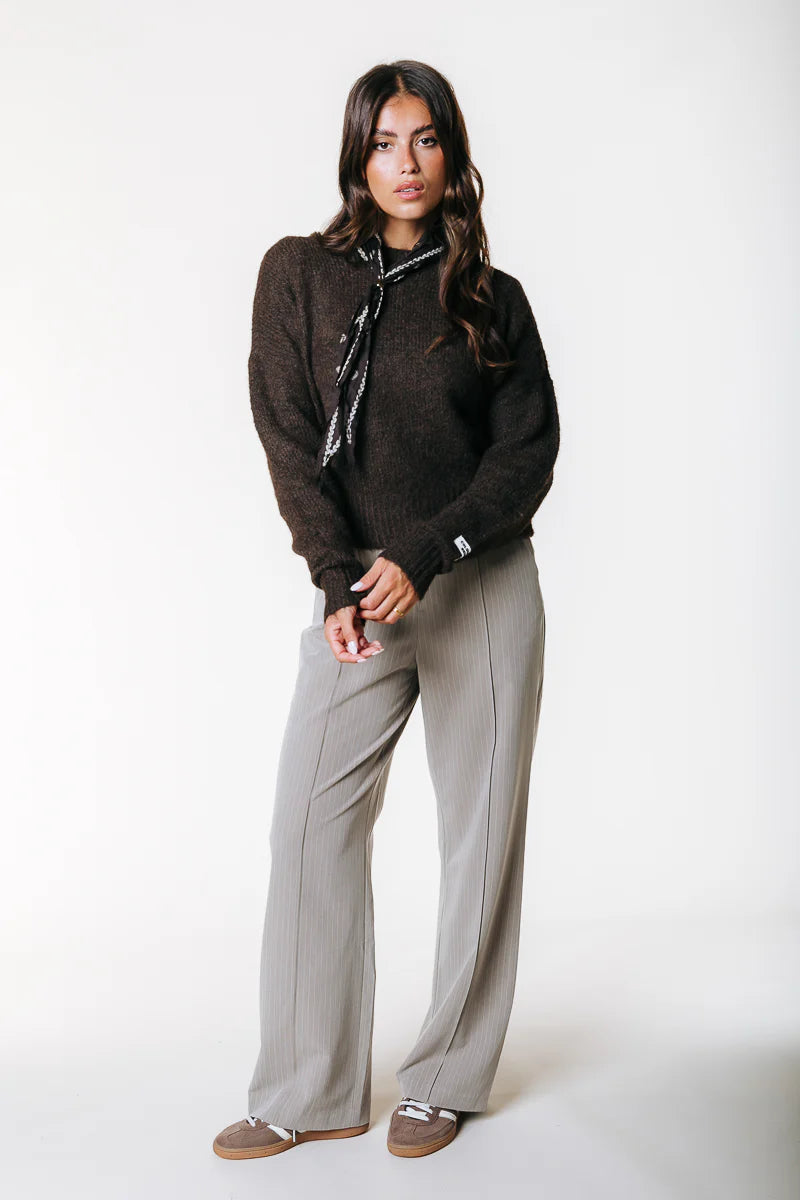 Colourful Rebel | Olivia Crewneck Knitted Sweater - Brown (WK117265)